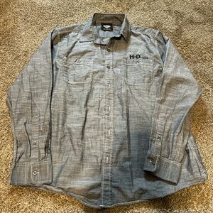 Harley-Davidson Gray Casual Button-Down Shirt